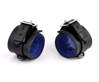 Premium Padded Wrist Cuffs - Black And Blue