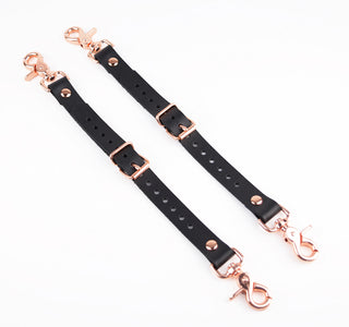 Suspender Attachment For Belt And Thigh Cuffs Black and Rose Gold