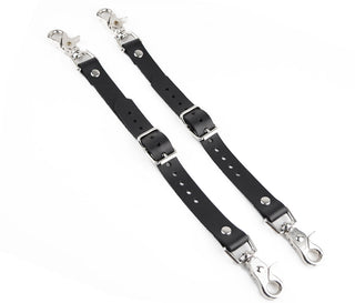 Suspender Attachment For Belt And Thigh Cuffs Black and Silver