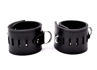 Premium Leather Wrist Quick Cuffs - Black