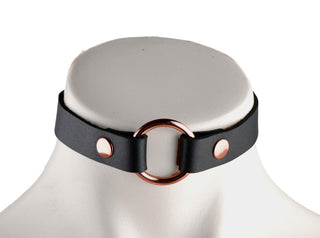 Mercy Industries | Black Leather Aurum O-Ring Choker
