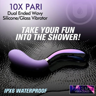PRISMS 10X Pari Dual Ended Wavy Silicone & Glass Vibrator