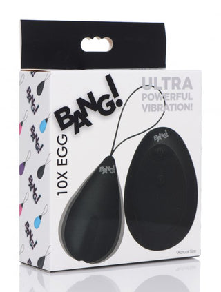 Bang! 10X Silicone Vibrating Egg - Black