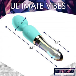 PRISMS 10X Dual Ended Silicone & Glass Wand - Turquoise