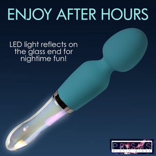 PRISMS 10X Dual Ended Silicone & Glass Wand - Turquoise