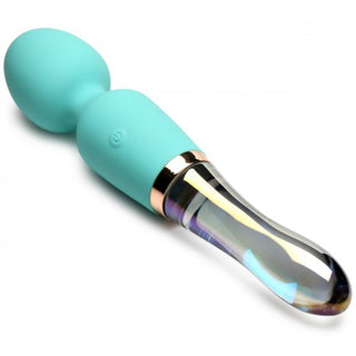 PRISMS 10X Dual Ended Silicone & Glass Wand - Turquoise