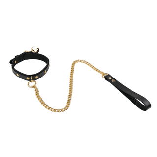 Black Leather Day & Play Collar - Rose Gold, Silver or Gold Hardware
