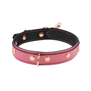 Pink Leather Day & Play Collar - Rose Gold, Silver or Gold Hardware