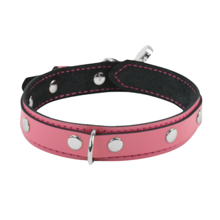 Pink Leather Day & Play Collar - Rose Gold, Silver or Gold Hardware
