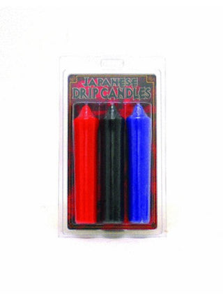 Doc Johnson Japanese Drip Candles – Red, Purple & Black 3 Pack