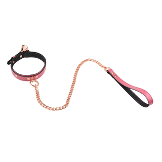 Pink Leather Day & Play Collar - Rose Gold, Silver or Gold Hardware