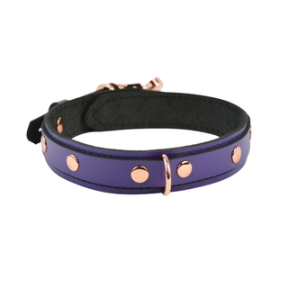 Purple Leather Day & Play Collar - Rose Gold, Silver or Gold Hardware
