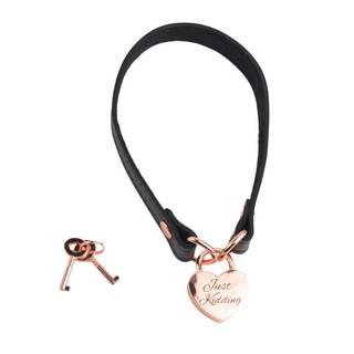 Custom Engraved Rose Gold Love Heart Padlock Choker Collar
