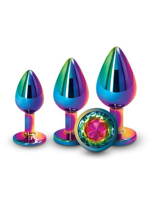 Rear Assets Multicolour Rainbow Round Gem Anal Trainer Kit – 3 Piece