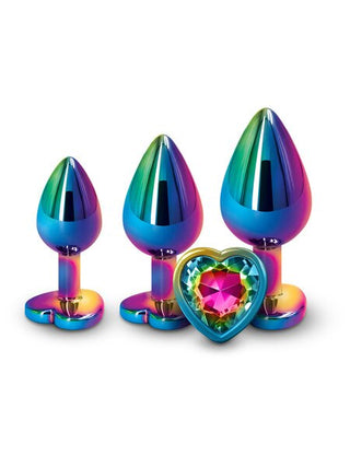 Rear Assets Multicolour Rainbow Heart Gem Anal Trainer Kit – 3 Piece