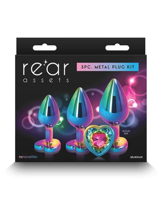 Rear Assets Multicolour Rainbow Heart Gem Anal Trainer Kit – 3 Piece