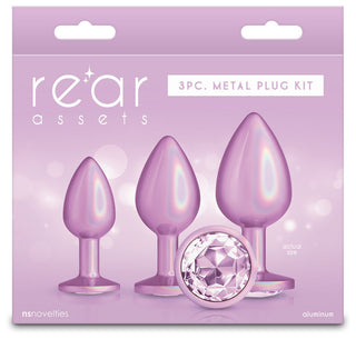 Rear Assets Anal Trainer Kit – Iridescent Pink with Pink Round Gem