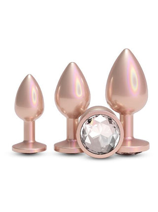Rear Assets Anal Trainer Kit – Iridescent Champagne with Clear Round Gem