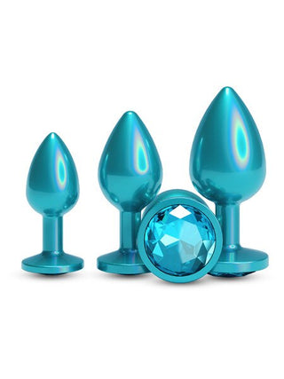 Rear Assets Anal Trainer Kit – Iridescent Teal with Teal Round Gem