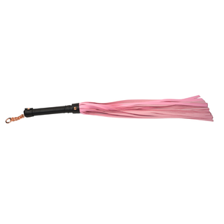 Premium Full Grain Nappa Leather Flogger - Blush Pink with Rose Gold Hardware