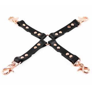 Premium Princess Pink Leather & Steel Restraint Set - Wrist & Ankle Cuffs, Collar, Cross Connector, Snap Hooks & Padlocks