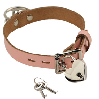 Custom Engraved Leather Dual Ring Collar Blush Pink Leather with Gold Rose Gold or Silver Hardware