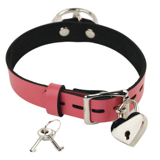 Custom Engraved Leather Dual Ring Collar Deep Pink Leather with Gold Rose Gold or Silver Hardware