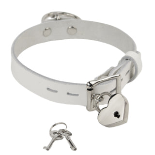 Custom Engraved Leather Dual Ring Collar White with Gold Rose Gold or Silver Hardware