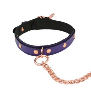 Purple Leather Day & Play Collar - Rose Gold, Silver or Gold Hardware