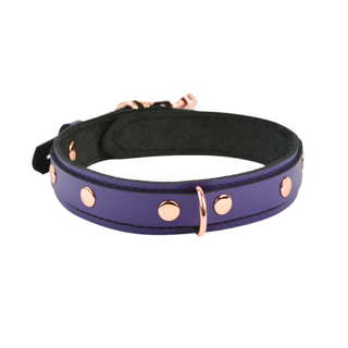 Purple Leather Day & Play Collar - Rose Gold, Silver or Gold Hardware