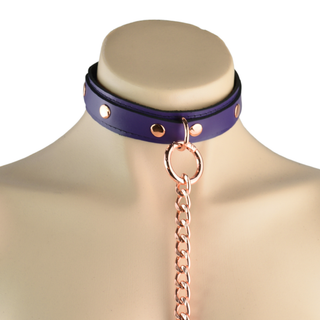 Purple Leather Day & Play Collar - Rose Gold, Silver or Gold Hardware
