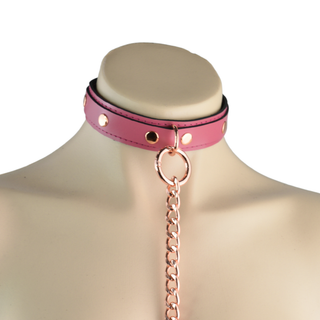 Pink Leather Day & Play Collar - Rose Gold, Silver or Gold Hardware