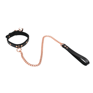 Black Leather Day & Play Collar - Rose Gold, Silver or Gold Hardware