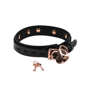Black Leather Day & Play Collar - Rose Gold, Silver or Gold Hardware
