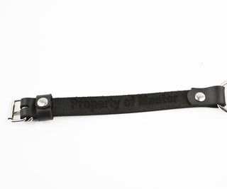 Secret Message Custom Engraved Leather Collar with Steel Heart