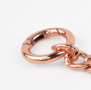 Black 75CM - 30 OR 100CM / 40" Leather Leash with Rose Gold Chain