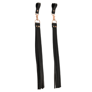 Premium Nappa Finger Floggers - Black Leather with Rose Gold Hardware