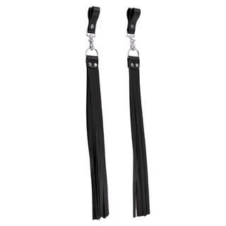 Premium Nappa Finger Floggers - Black Leather with Silver Hardware