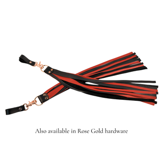 Premium Nappa Finger Floggers - Black & Red Leather with Silver Hardware