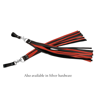Premium Nappa Finger Floggers - Black & Red Leather with Rose Gold Hardware