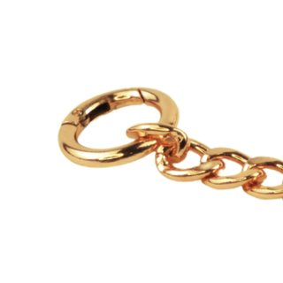 Black 75CM - 30 OR 100CM / 40" Leather Leash with Gold Chain