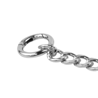 Black 75CM - 30 OR 100CM / 40" Leather Leash with Silver Chain