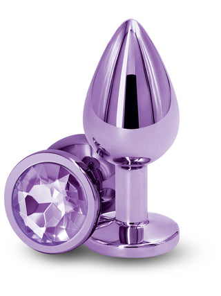 Rear Assets Purple Butt Plug with Round Gem
