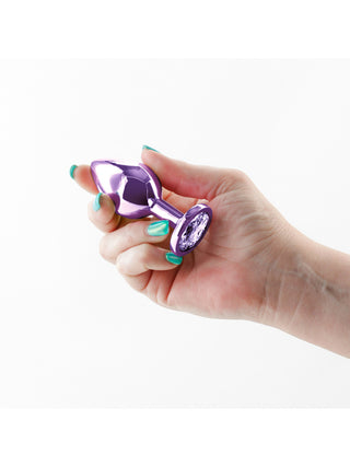 Rear Assets Purple Butt Plug with Round Gem
