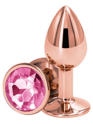 Rear Assets Rose Gold Butt Plug with Pink Gem