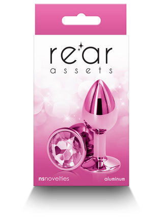 Rear Assets Pink Butt Plug with Round Gem