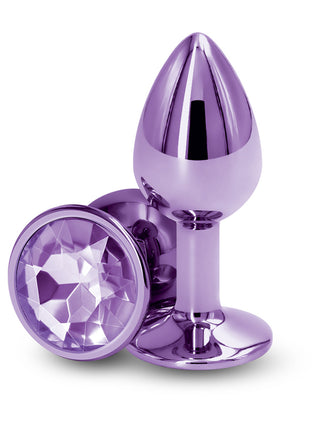 Rear Assets Purple Butt Plug with Round Gem
