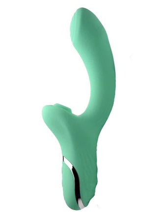 Shegasm 10X Minty Air-Stim Silicone Rabbit Vibrator - Green