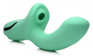 Shegasm 10X Minty Air-Stim Silicone Rabbit Vibrator - Green