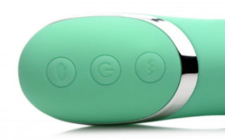 Shegasm 10X Minty Air-Stim Silicone Rabbit Vibrator - Green